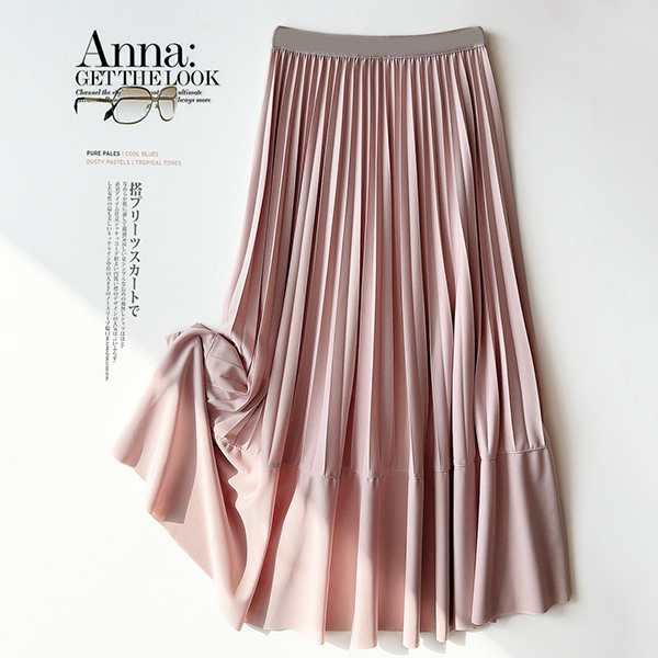 華やか プリーツ ロング スカート