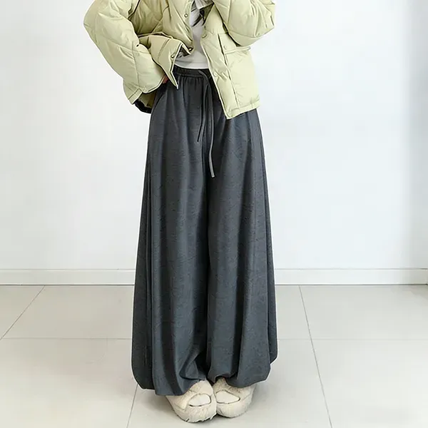 無地 カジュアル シンプル 細見え 裏起毛保温 ガウチョパンツ