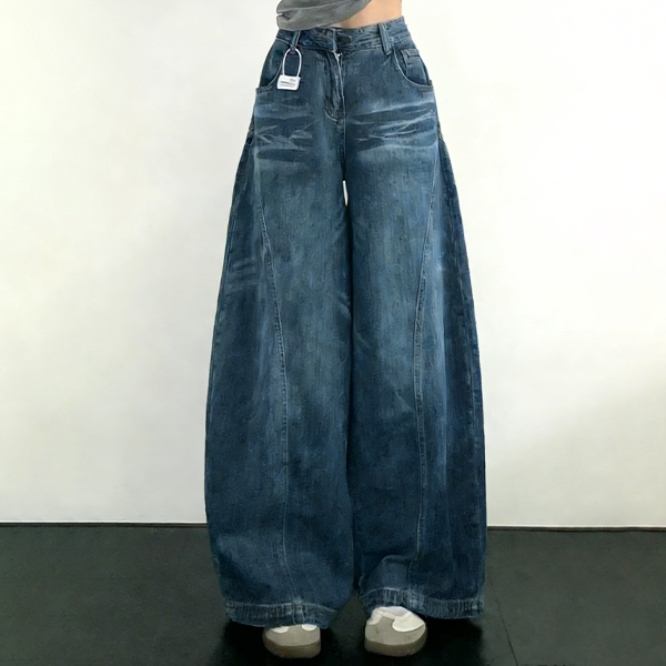着痩せ効果 無地 カジュアル シンプル レギュラー丈 デニムパンツ