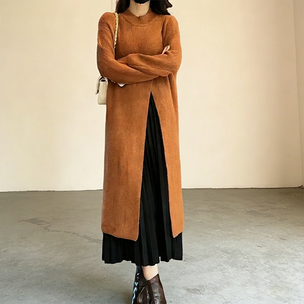 【単品注文】無地 ロング丈 レディース ファッション ニットワンピース