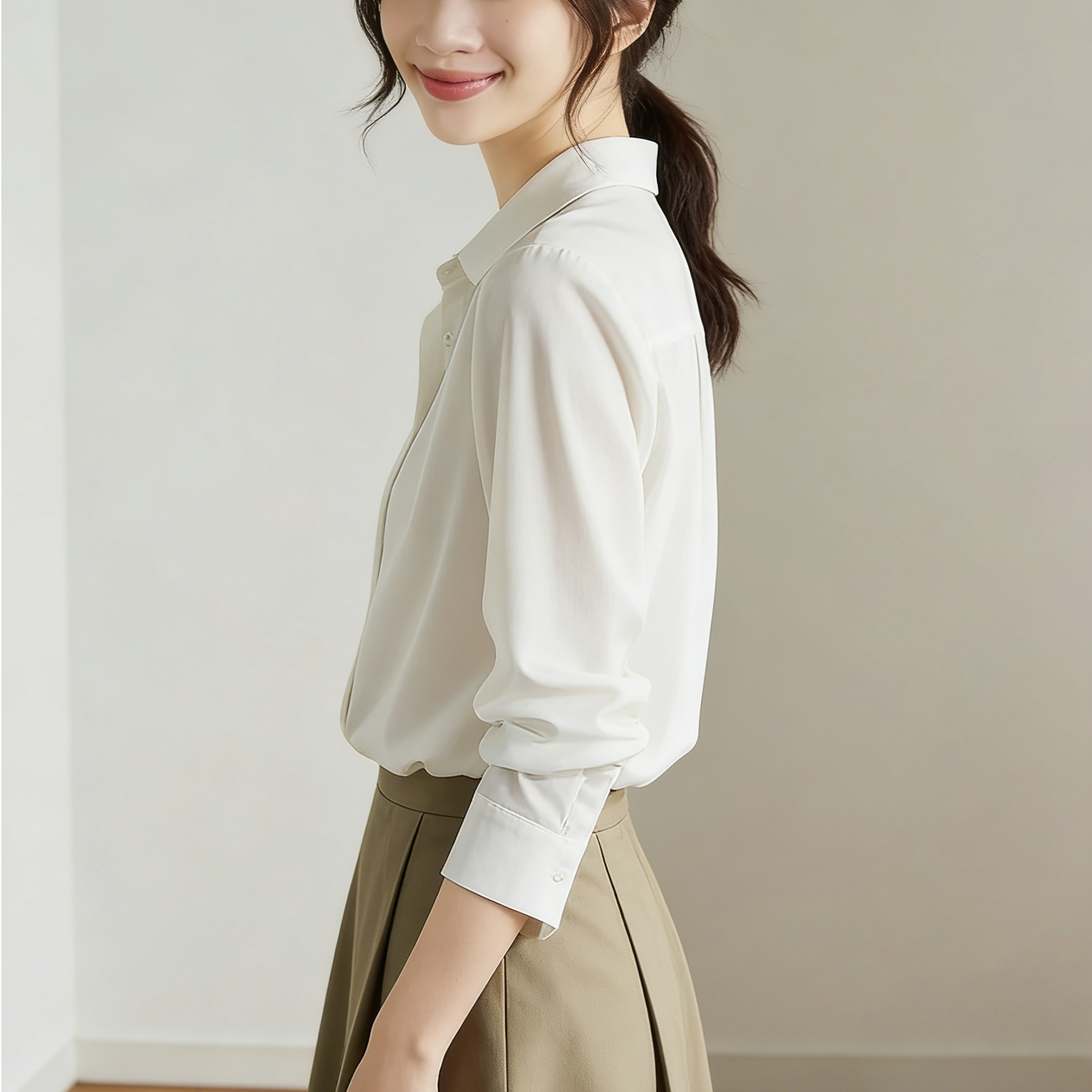 超人気 シンプル シフォン レディース シャツ