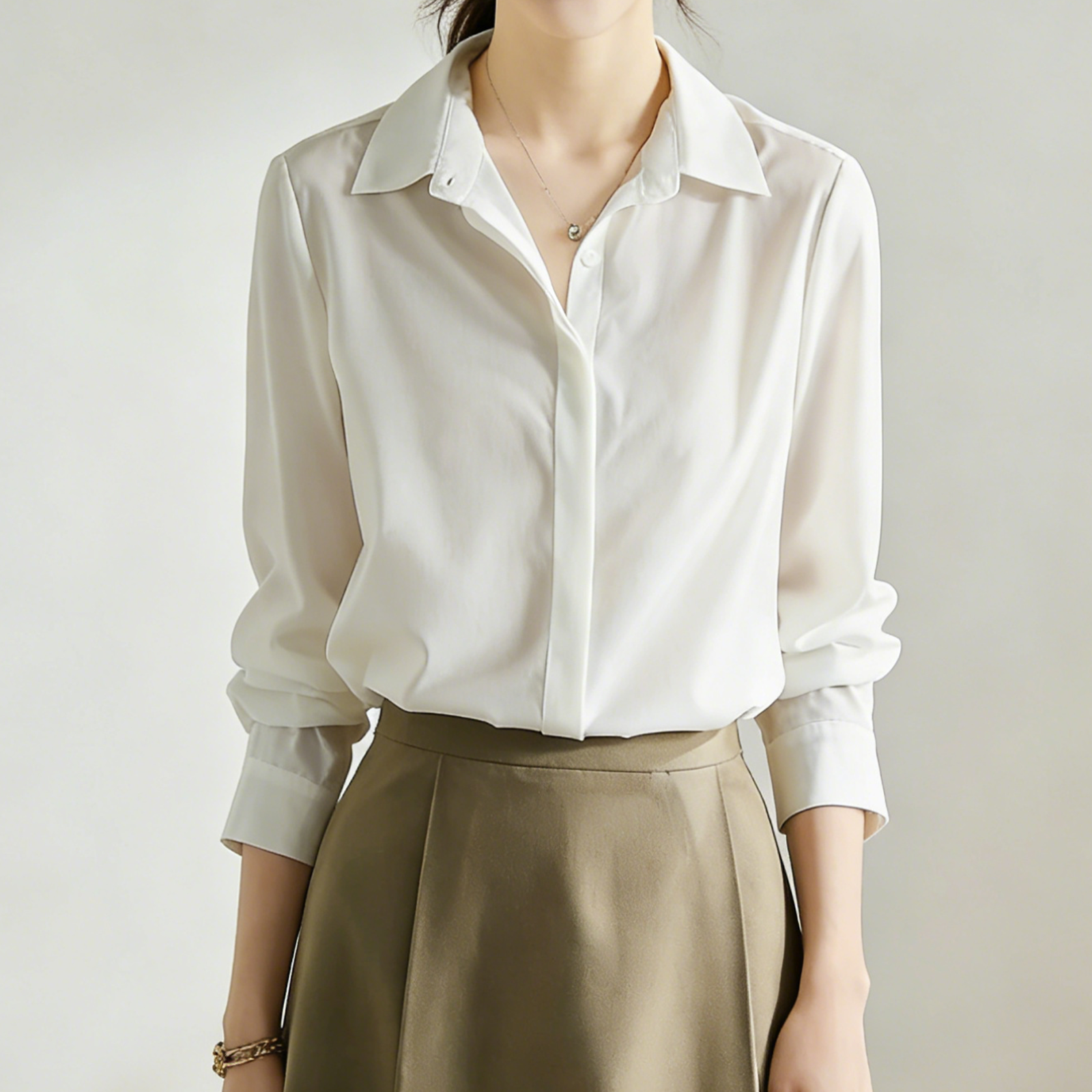 超人気 シンプル シフォン レディース シャツ