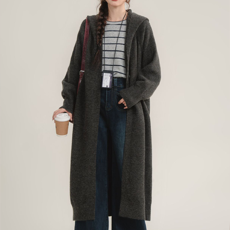 ルーズ フィット ロング ニット カーディガン