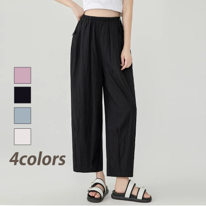 レディース ハイウエス 無地 カジュアル シンプル トテーパード パンツ