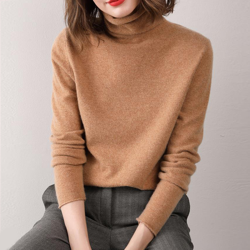 レディースタートルネックカシミヤニット