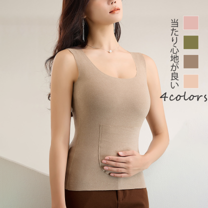 無地 カジュアル シンプル ポケット 保温 ベスト