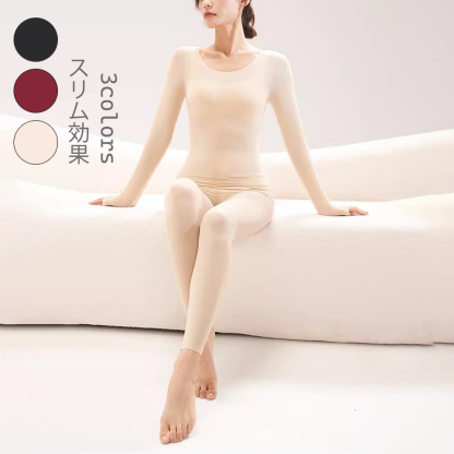 無地 カジュアル 極薄 あったか インナー