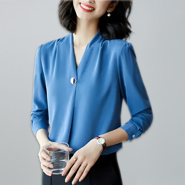 Vネック 無地 カジュアル シンプル シャツ