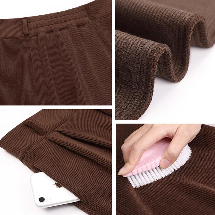 無地 秋冬 レディース 裏起毛 ワイドパンツ