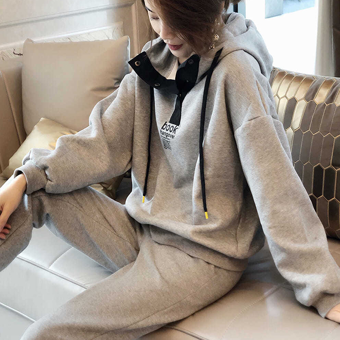 レディース 裏起毛 配色 ファッション 上下セット