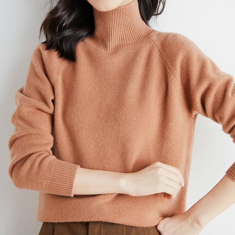 手触り良く 無地 カジュアル シンプル 長袖 レディース ニット
