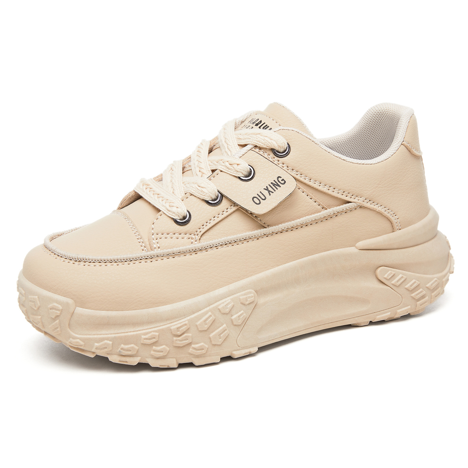 着回し力抜群 厚底 本革 配色 スニーカー