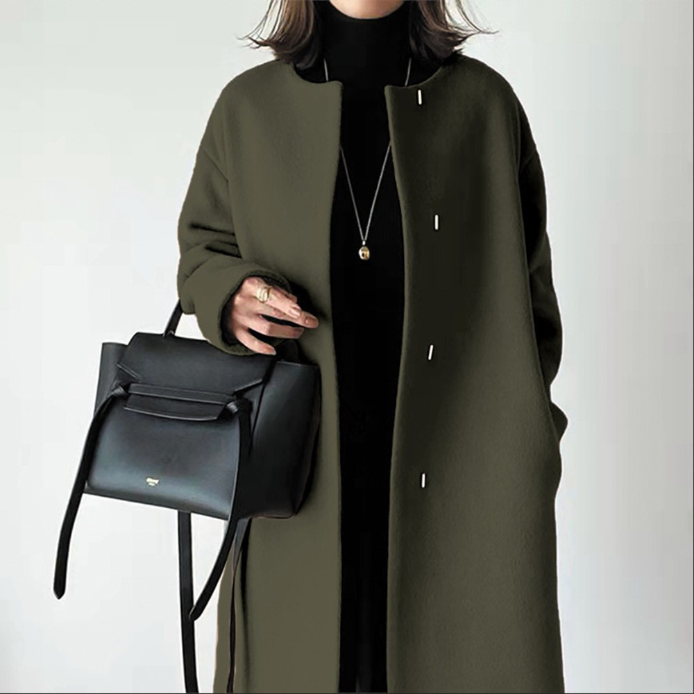 メタルボタン付き シンプル チェスター コート