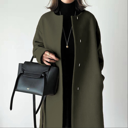 メタルボタン付き シンプル チェスター コート