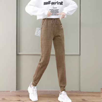 ハイウエスト シェニール 裏起毛 ジョガーパンツ