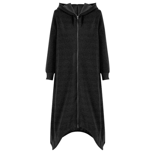 存在感 フード付き ロング丈 裏起毛 コー卜