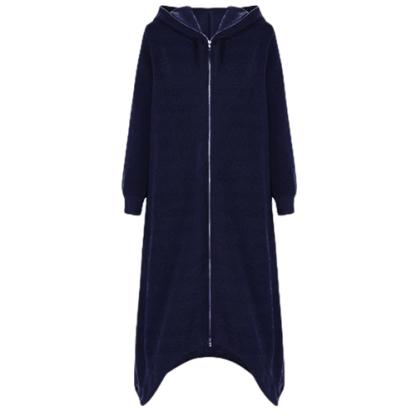 存在感 フード付き ロング丈 裏起毛 コー卜