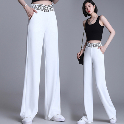 美脚 無地 カジュアル シンプル ワイドパンツ