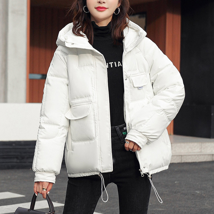 レディース ショート丈 フード付き ダウンジャケット