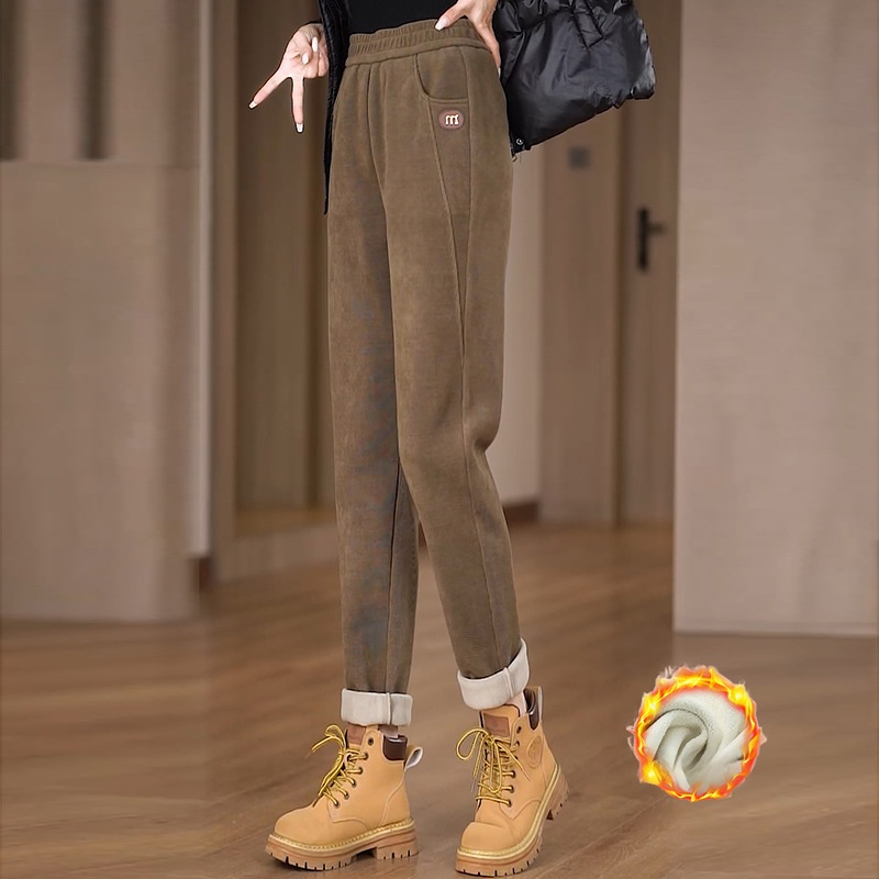 楽な着用 裏起毛 無地 カジュアル シンプル パンツ