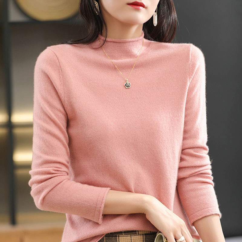 着回し可能 ハイネック 無地 セーター