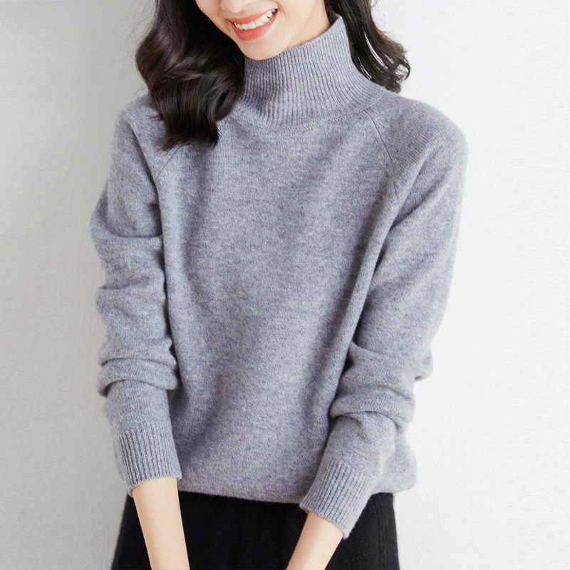 手触り良く 無地 カジュアル シンプル 長袖 レディース ニット