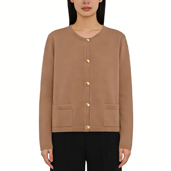 レディース ボーダー 無地 カジュアル シンプル 長袖 カーディガン