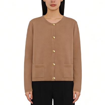 レディース ボーダー 無地 カジュアル シンプル 長袖 カーディガン