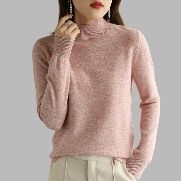 ハイネック ルーズ フィット 無地 ニット