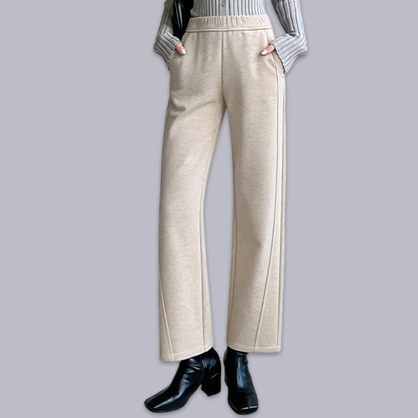 ルーズ 無地 レトロ ハイウエスト ワイドパンツ