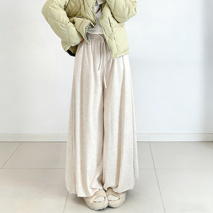 無地 カジュアル シンプル 細見え 裏起毛保温 ガウチョパンツ