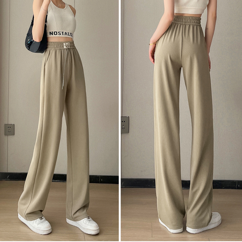 女性らしい印象 無地 ジュアル シンプル ワイドパンツ