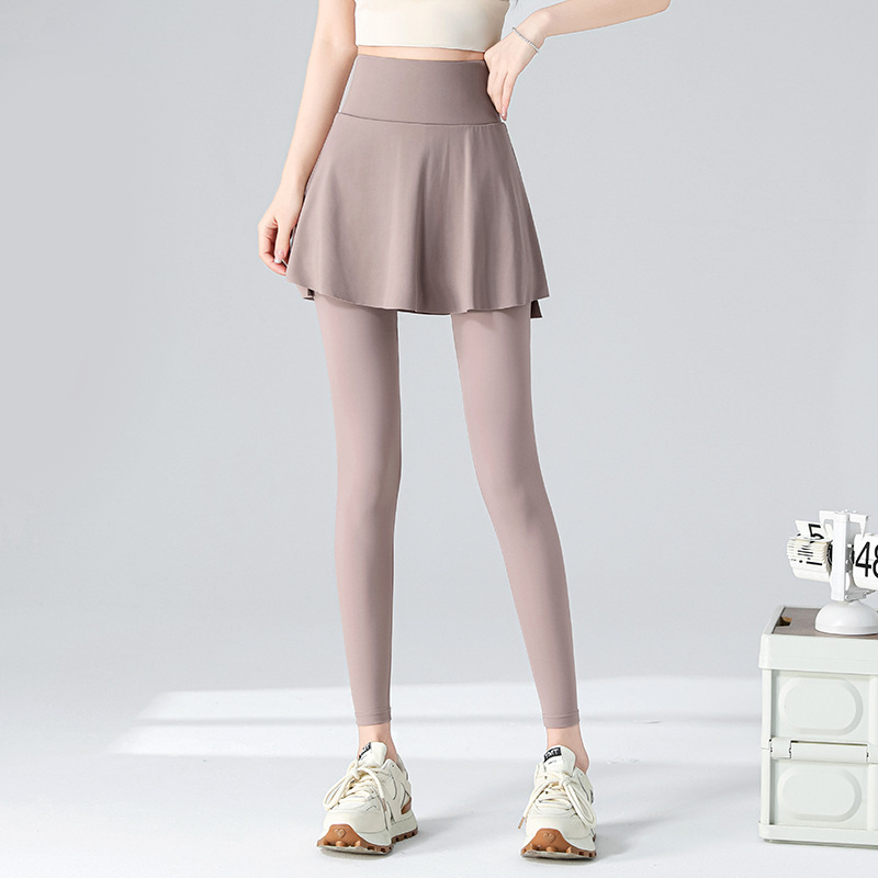 無地 カジュアル シンプル スカート付き着圧 レギンス