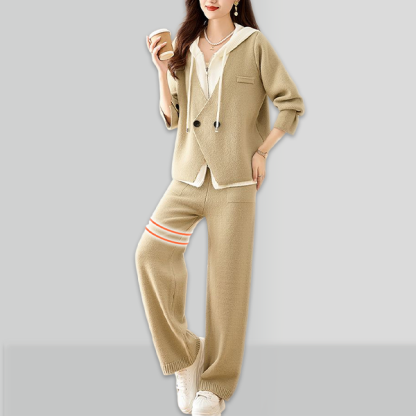 肌触り柔らか 無地 カジュアル シンプル レイヤード セットアップ