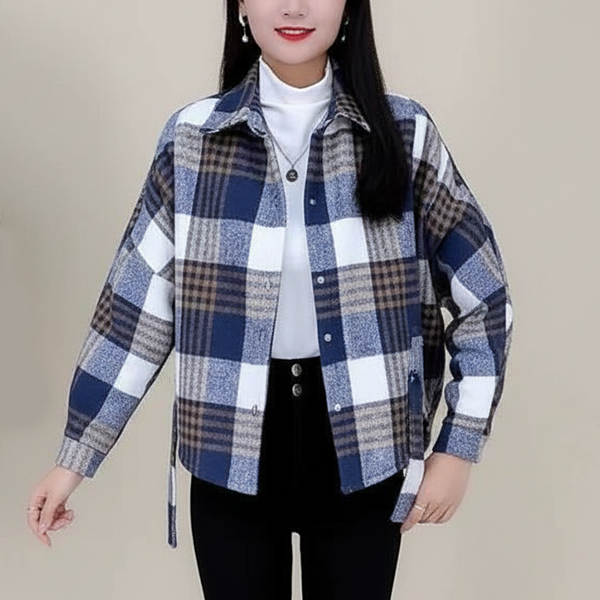 シンプル 冬 裏起毛 チェック柄 アウター
