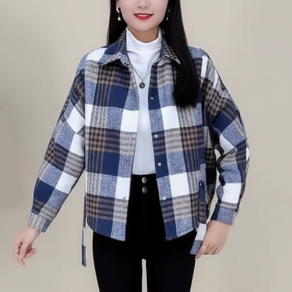 シンプル 冬 裏起毛 チェック柄 アウター