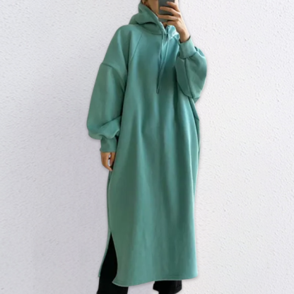 人気上昇中 保温性いい 無地 ロング 裏ボア パーカー