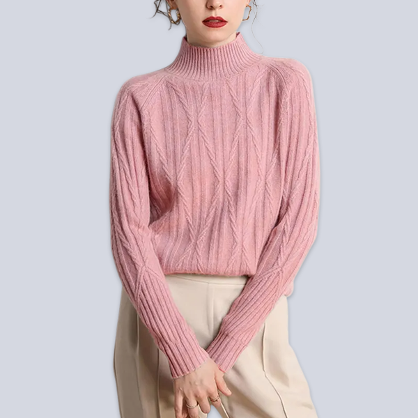 話題沸騰中 レディース 半高襟 長袖 無地 ニット