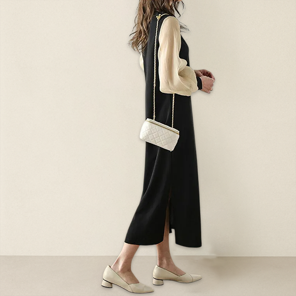 ファッションパッチワークロングワンピース