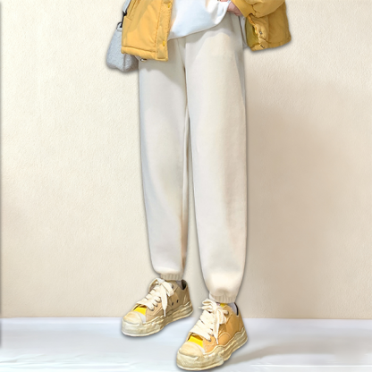 レディース 厚手 無地 カジュアル ジョガーパンツ