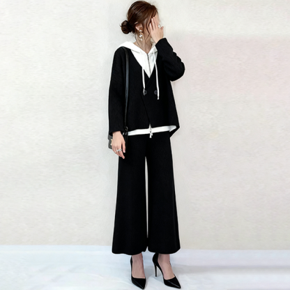 肌触り柔らか 無地 カジュアル シンプル レイヤード セットアップ