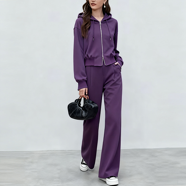 無地 カジュアル シンプル 韓国風 フード付き カジュアル セットアップ