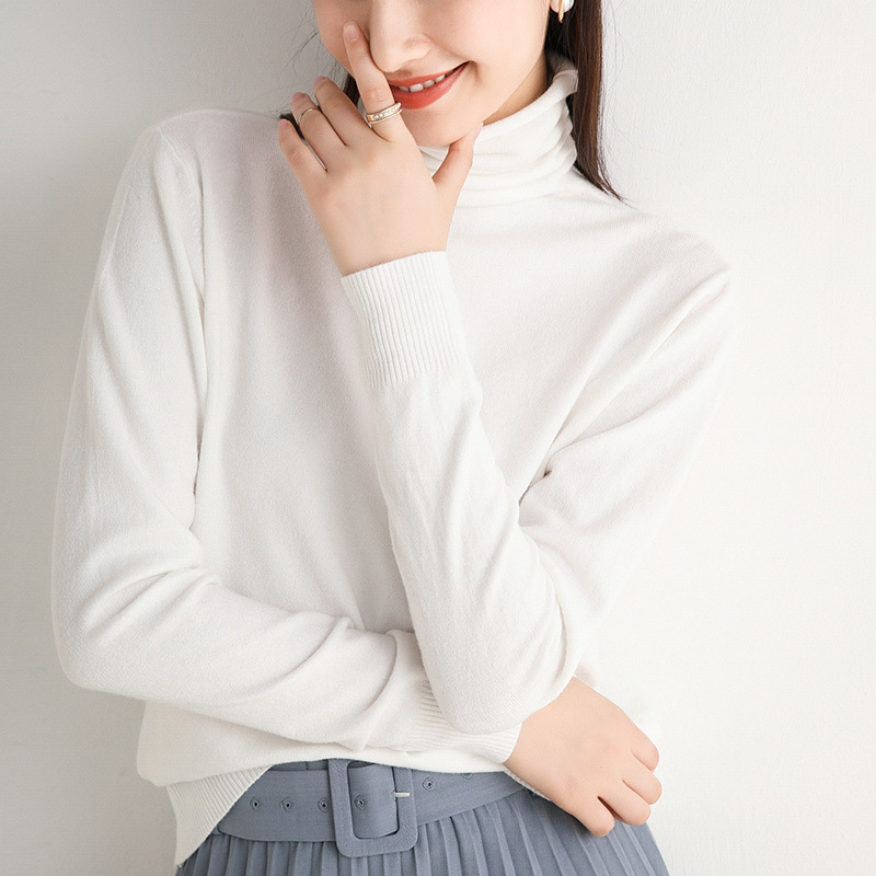 無地 カジュアル シンプル タートルネック ニットセーター