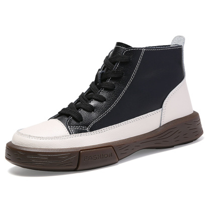 レディース 配色 レトロ カジュアル ブーツ