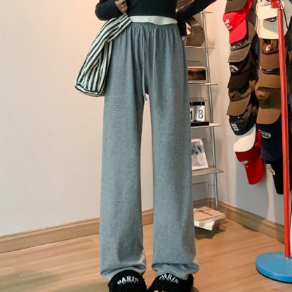 ふわふわ ソフト ウール スリム ストレート パンツ