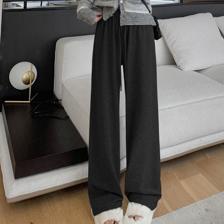 ふわふわ ソフト ウール スリム ストレート パンツ