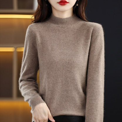 精巧裁ち 無地 カジュアル シンプル 長袖 ニット