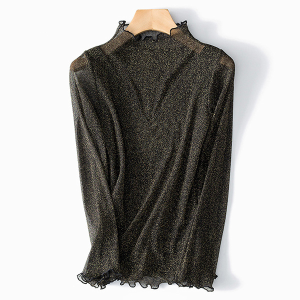 きらきら華奢 無地 レース オシャレ感たっぷり カットソー