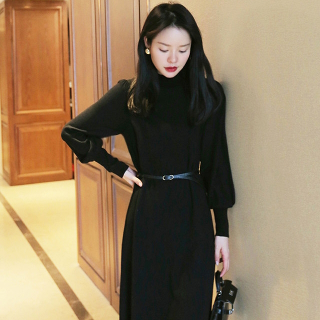 フランス風 無地 カジュアル シンプル ニットワンピース