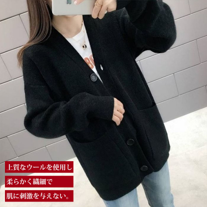 新作 レディース 無地 カジュアル カーディガン